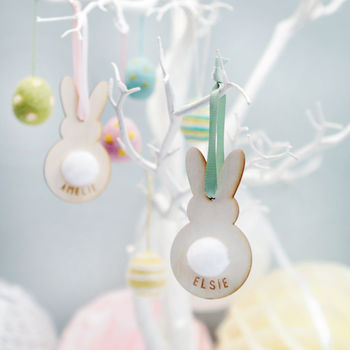 Personalised Wooden Easter Bunny Decoration, 4 of 5