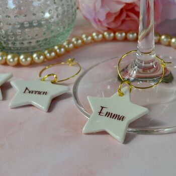 Wedding Star Glass Charms Personalised Set Of Five, 2 of 10