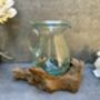 22cm Handmade Molten Glass Wine Jug Natural Teak Root Wooden, thumbnail 4 of 12