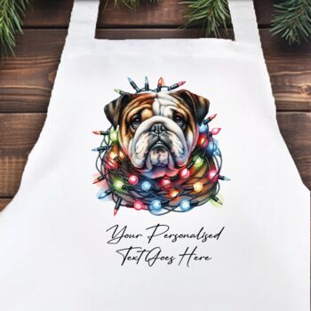 Personalised Bulldog In Christmas Lights, 2 of 10