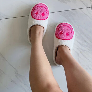Retro Lightning Smiley Face Slippers, 8 of 8