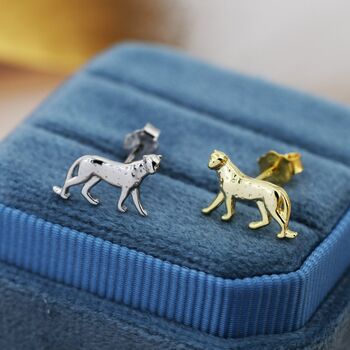 Sterling Silver Tiny Leopard Stud Earrings, 7 of 12