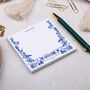 Blue Floral Memo Pad Block For Your Desk, thumbnail 3 of 3