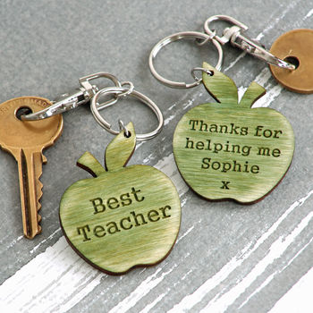 Best Teacher Personalised Apple Keyring Gift, 2 of 2