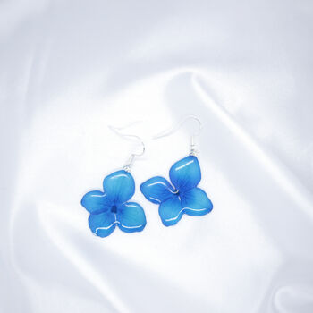 Turquoise Hydrangea Flower Earrings, 2 of 10