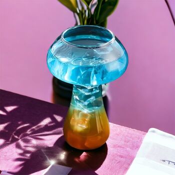 Handblown Trending Clear Mushroom Cocktail Glass, 3 of 8