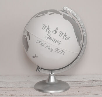 Personalised Couples Hand Painted Globe, 7 of 7