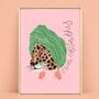 I Woke Up Like This Humorous Quote Leopard Print, thumbnail 3 of 3