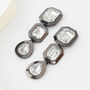 Gunmetal Triple Tier Crystal Earrings, thumbnail 1 of 3