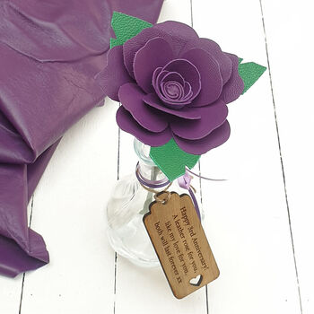 Personalised Large Leather Anniversary Rose Bottle, 5 of 6