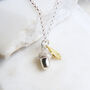 Acorn And Leaf Necklace Silver And Gold Vermeil, thumbnail 1 of 6