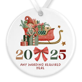 Personalised Ceramic Christmas Tree Bauble In Various Designs, 8 of 9