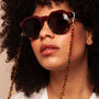 Glasses Chain – Dainty Small Paperclip Tortoiseshell Acrylic, thumbnail 1 of 5