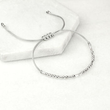 'Never Give Up' Morse Code Sterling Silver 925 Bracelet, 4 of 6
