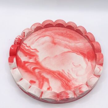 Tie Dye Scalloped Edged Tray Red, 3 of 6