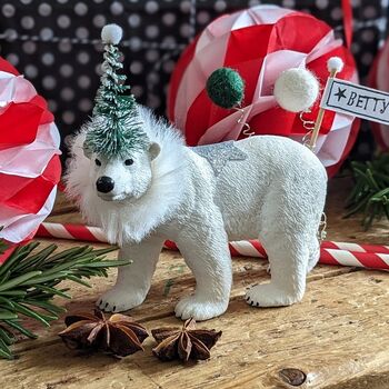 Christmas Polar Bear Cake Topper Set, 3 of 4