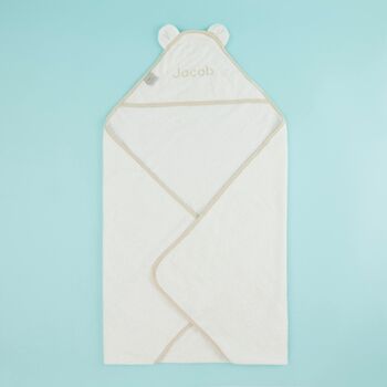 Personalised Large White Hooded Bath Towel, 4 of 5