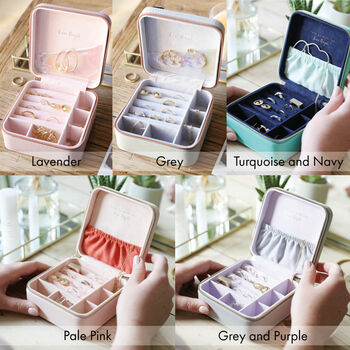 Personalised Message Square Travel Jewellery Box, 8 of 8