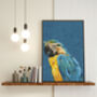 Set Of Three Turquoise Bird Peacock Flamingo Art Print, thumbnail 6 of 8