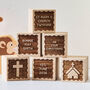 Personalised Christening Gift Scalloped Building Block Keepsake, thumbnail 5 of 5