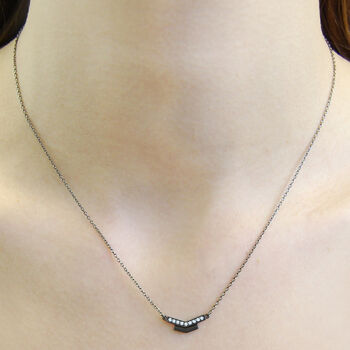 White Topaz Sterling Silver Arrrow Pendant, 2 of 4
