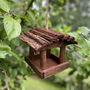 Set Of Two Natural Hanging Wooden Bird Table Feeders, thumbnail 8 of 9