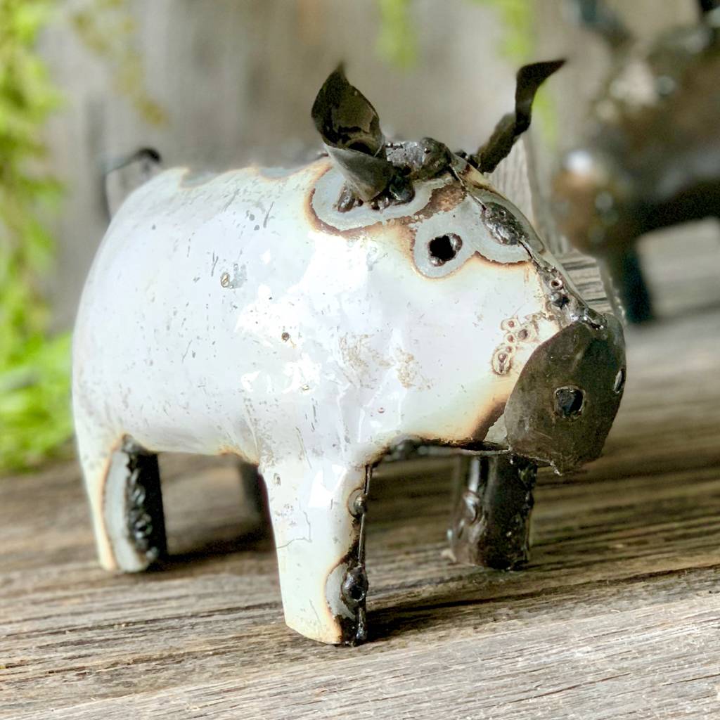 Recycled Metal Pig Ornament By London Garden Trading ...