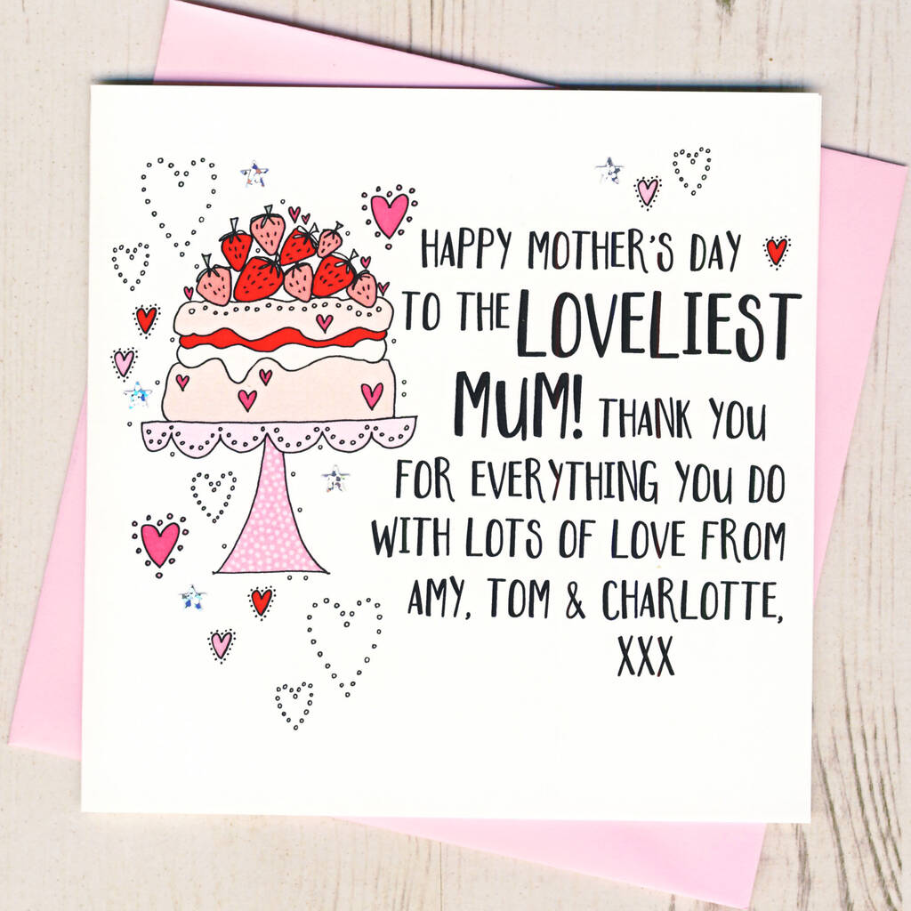 Personalised Mum Cake Mothers Day Card By Eggbert And Daisy