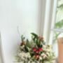 Dried Statice Bouquet With Red Spray Roses And Foliage, thumbnail 5 of 5