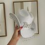 Bride To Be Pearl And Diamante Embellished Cowboy Hat With Fringe, thumbnail 3 of 3