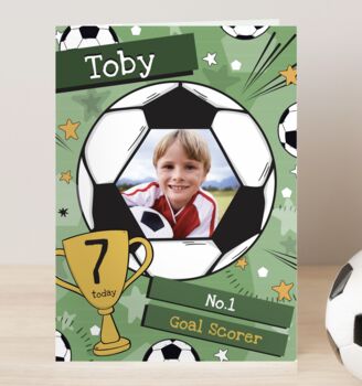 Personalised Photo Football Birthday Card, 6 of 6