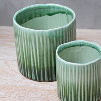 Green Ceramic Plant Pots, 4 of 6