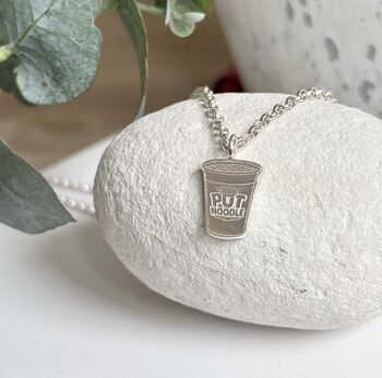 Pot Noodle Charm Sterling Silver Necklace, 2 of 4