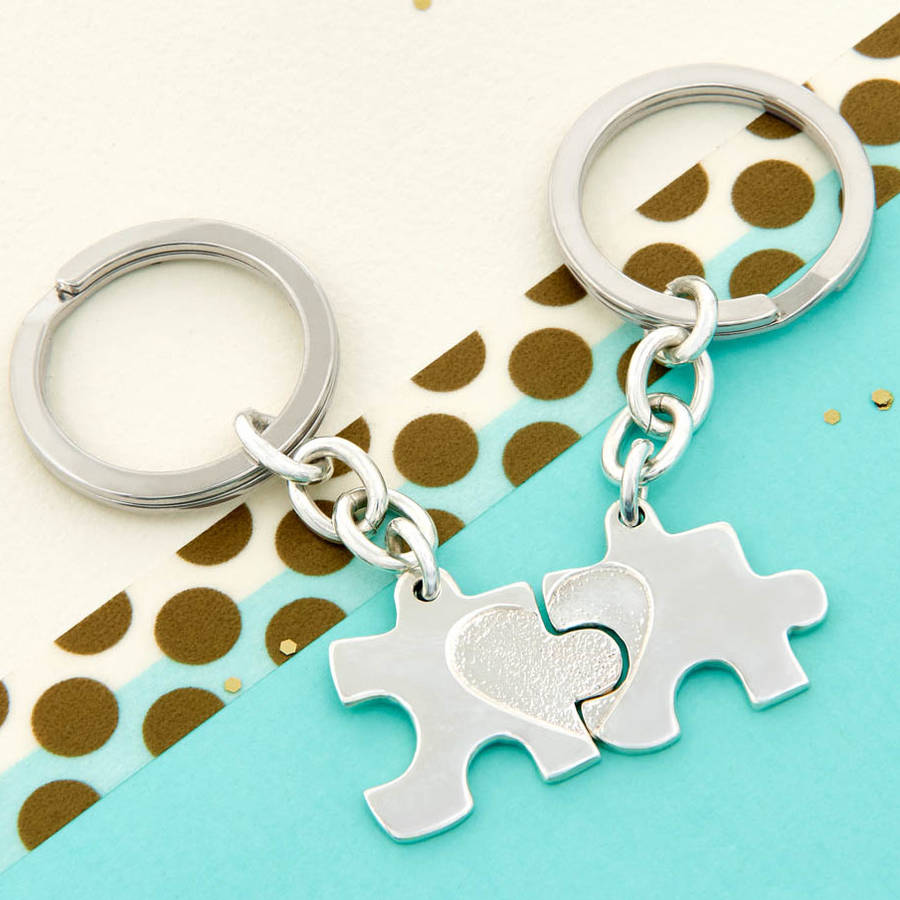 Image of Personalised Secret Message Jigsaw Puzzle Key Rings