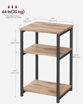 Three Tier Sofa Side Table With Steel Frame, 9 of 10