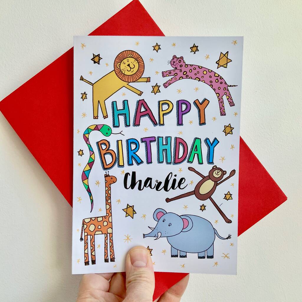 Personalised Childrens Animal Birthday Card By Adam Regester Design