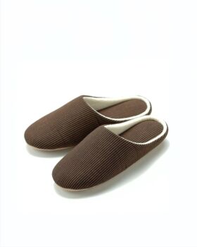 Japanese Cotton Machine Washable Slippers Brown, 5 of 7