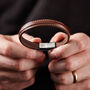 Personalised Men's New Baby Leather And Steel Bracelet, thumbnail 3 of 5