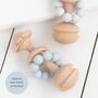 Bambino Eco Friendly Wooden Blue Rattle Teething Toy, thumbnail 1 of 3