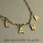 Silver Sunburst Name Necklace, thumbnail 3 of 8