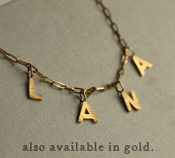 Silver Sunburst Name Necklace, 3 of 8