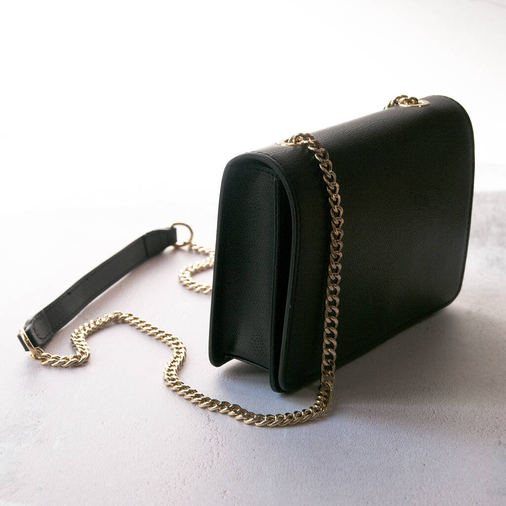 Elegant Leather Evening Bag With Chain Strap By Grace & Valour