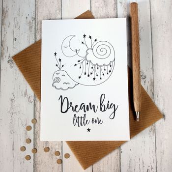Dream Big Little One, Illustrated New Baby Card, 2 of 2