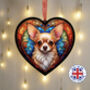 Chihuahua Stained Glass Effect Heart Suncatcher, thumbnail 5 of 7