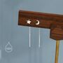 Sterling Silver Moon And Star Threader Earrings, thumbnail 4 of 12