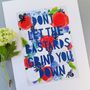 'Don't Let The Bastards Grind You Down' Papercut Print, thumbnail 3 of 10