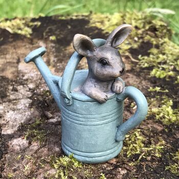 Two Bunny Watering Can Fairy Garden Ornaments In Bag, 6 of 8
