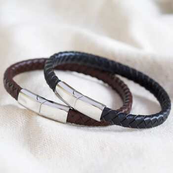 Men's Woven Bracelet With Stainless Steel Clasp, 2 of 10