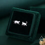 Sterling Silver Tiny Mismatched Cat Stud Earrings, thumbnail 3 of 12