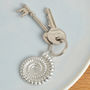 Ammonite Fossil Pewter Keyring, Geology Gifts, thumbnail 1 of 7